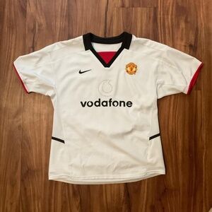 Authentic Manchester United 2006-07 Away Jersey White Kids Large